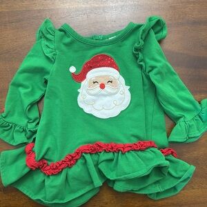 Rare Editions Green and Red Santa Long Sleeve Tee